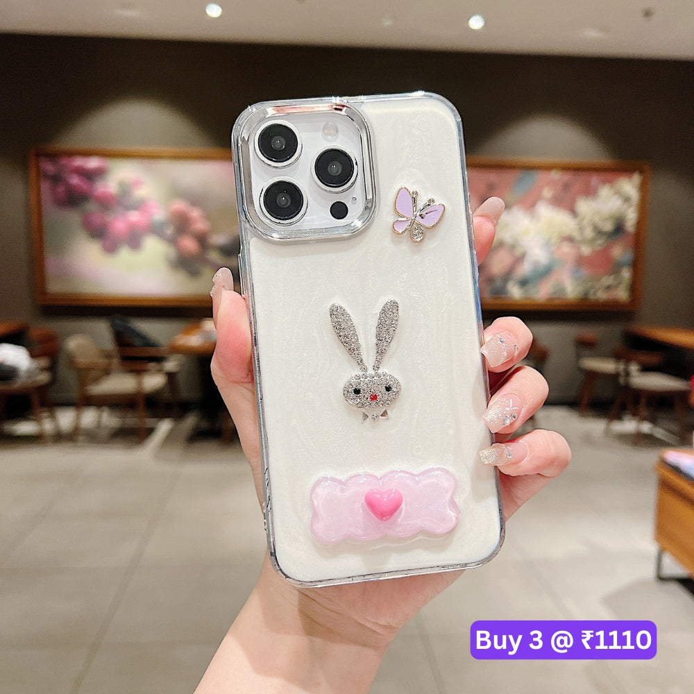 Tiny Bear | Flower | Heart | Mirror Shockproof TPU (Soft) Phone Case - iPhone 14 Pro