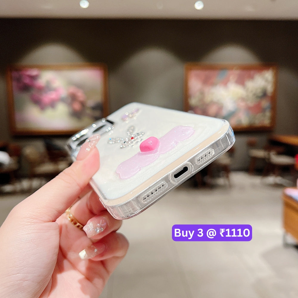 Tiny Bear | Flower | Heart | Mirror Shockproof TPU (Soft) Phone Case - iPhone 14 Pro
