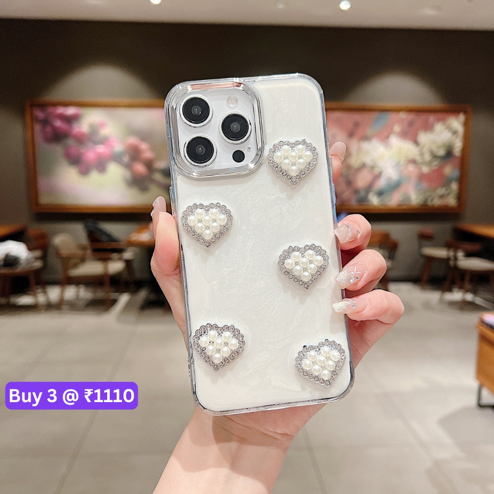 Tiny Bear | Flower | Heart | Mirror Shockproof TPU (Soft) Phone Case - iPhone 14 Pro