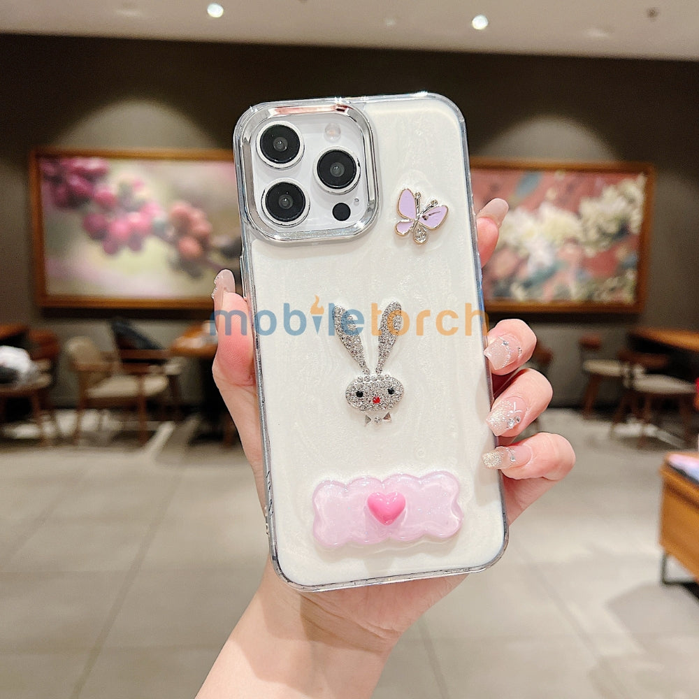 Tiny Bear | Flower | Heart | Mirror Shockproof TPU (Soft) Phone Case - iPhone 16 Pro Max