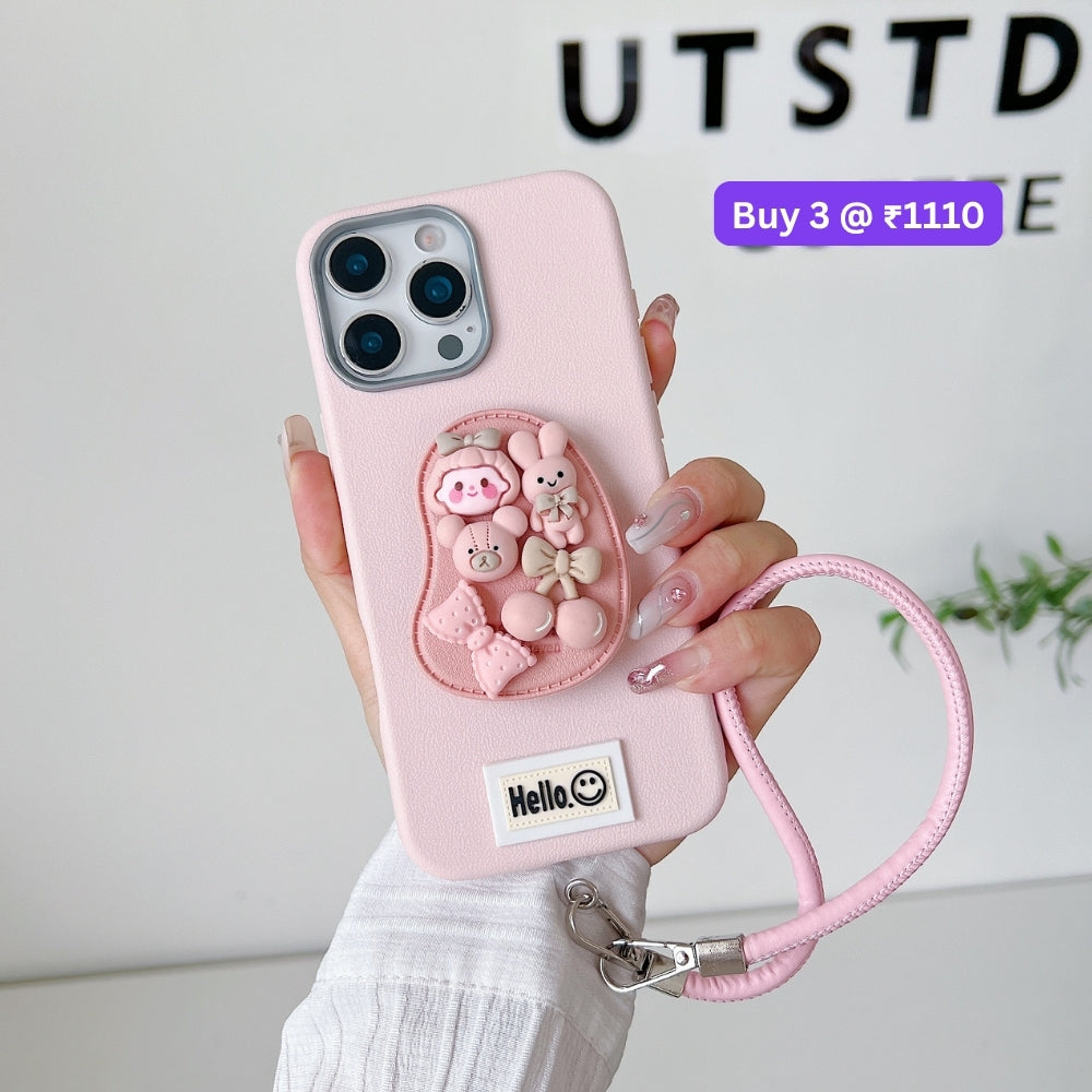 Toy Story Holder PU Leather Phone Case | Mobile Cover with Bracelet - Vivo Y16