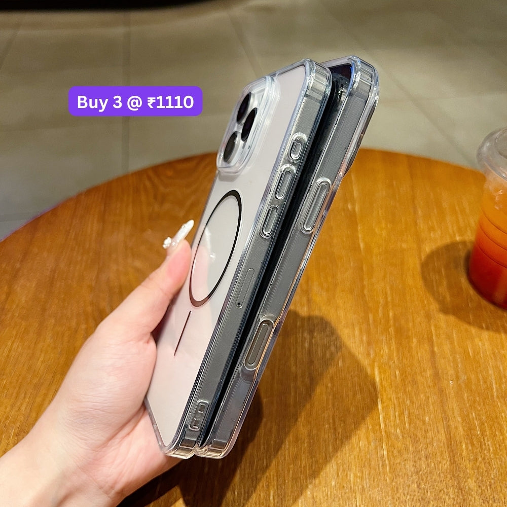 Transparent Flock Lining Magsafe Phone Case - iPhone 14 Pro