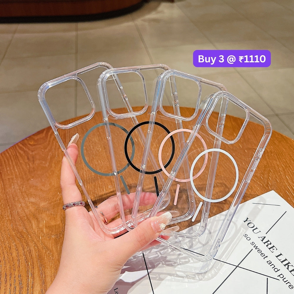 Transparent Flock Lining Magsafe Phone Case - iPhone 14 Pro Max