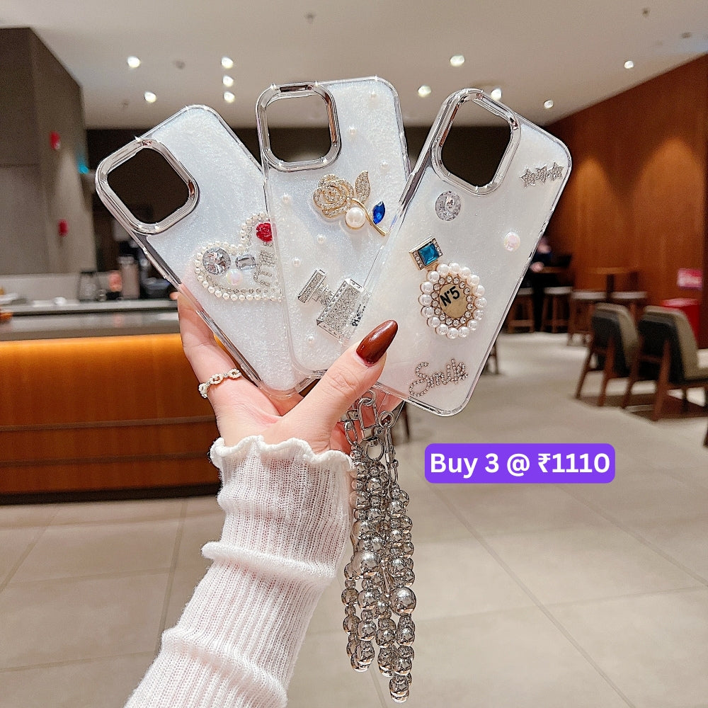 Transparent Rubber Gel TPU (Soft) Phone Case with Bracelet - iPhone 15 Pro Max
