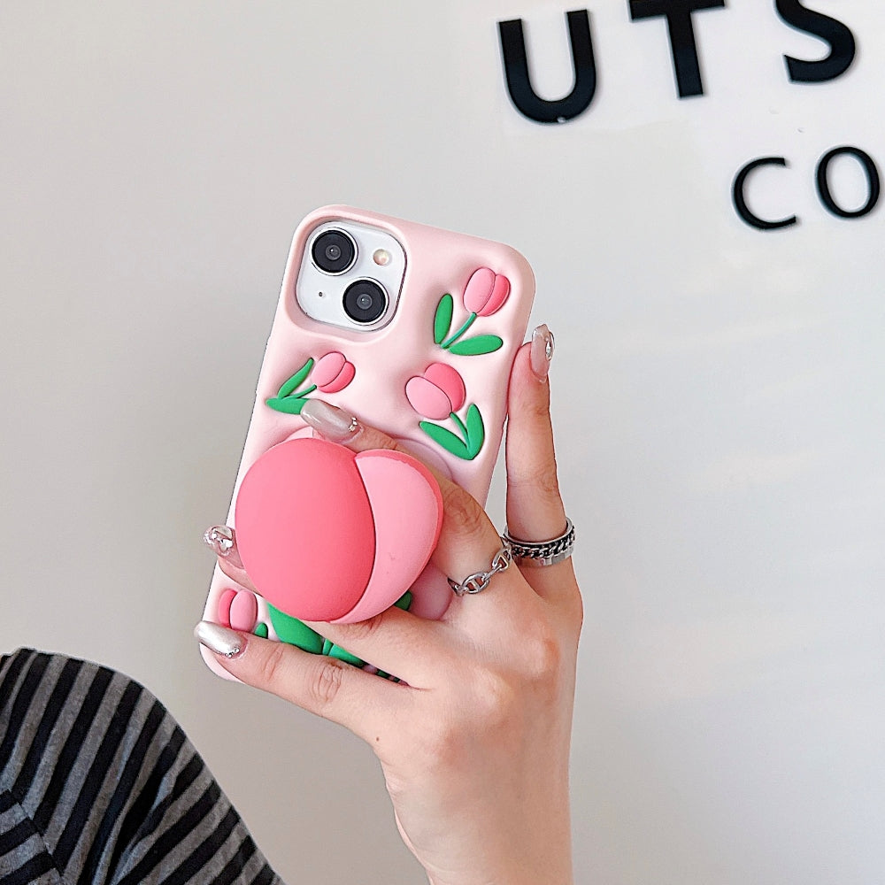Tulip Stand Silicone TPU (Soft) Phone Case | Mobile Cover - iPhone 13