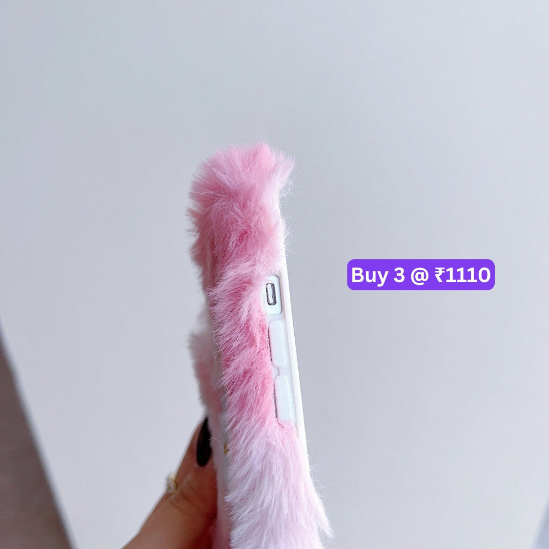 Warm Fluffy Furry Cat Embroided Camera Protection Phone Case - iPhone 16
