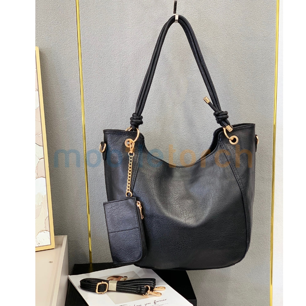 Women Fashion Large Capacity Bag | PU Leather Tote Shoulder Bag with Mini Pocket