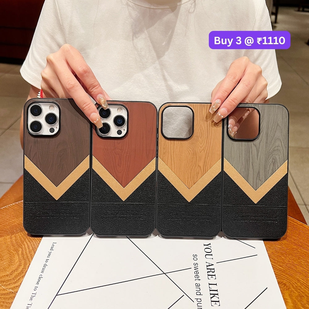 Wooden Texture PU Leather Phone Case | Mobile Cover - Vivo Y29 (5G)