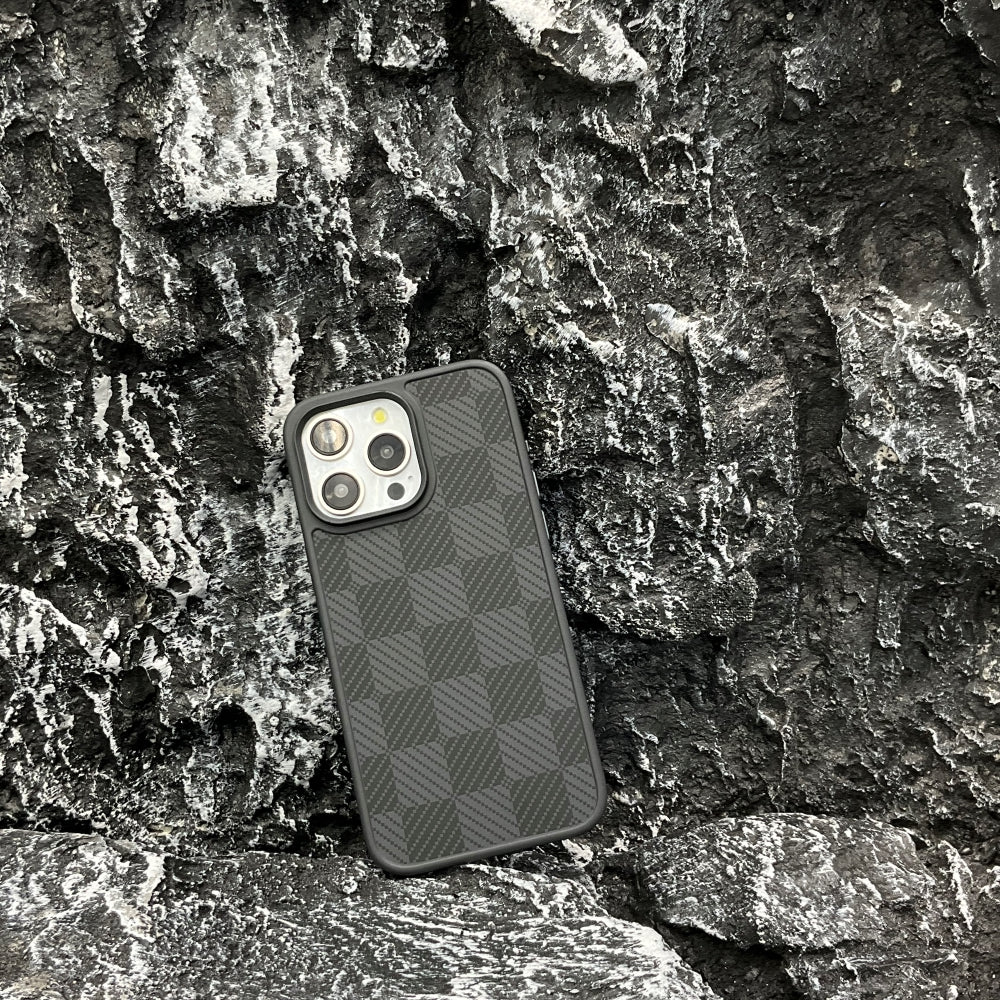 Synthetic Fiber Grid Texture PC (Hard) Phone Case - iPhone 13 Pro