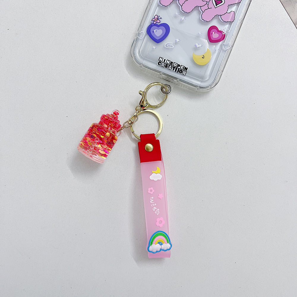 Star Glitter Bottle Acrylic Keychain | Phone Charm